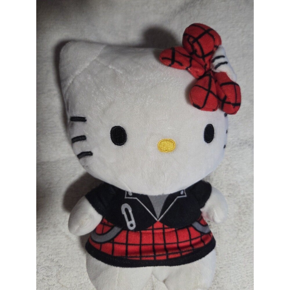 Hello Kitty Red Punk Plush Toy 8" Made by Jazwares NOT Squishmallow